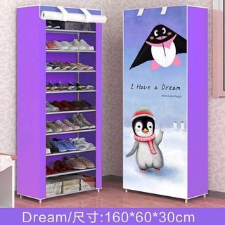 Tủ giày 9 tầng 10 ngăn, tủ vải để giày 3d- 9 tầng