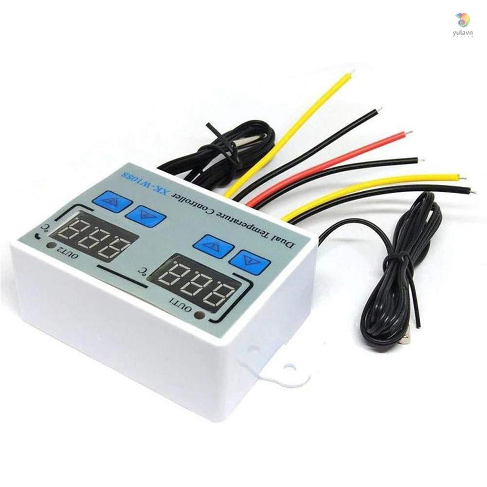 Thiết Bị Điều Chỉnh Nhiệt Độ Kép Kỹ Thuật Số 110-220V Có Đèn LED Chống Thấm Nước Cho Bể Cá