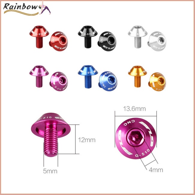 Bộ 2 Ốc Vít 12mm Bằng Nhôm Gắn Giá Đỡ Bình Nước Xe Đạp Leo Núi