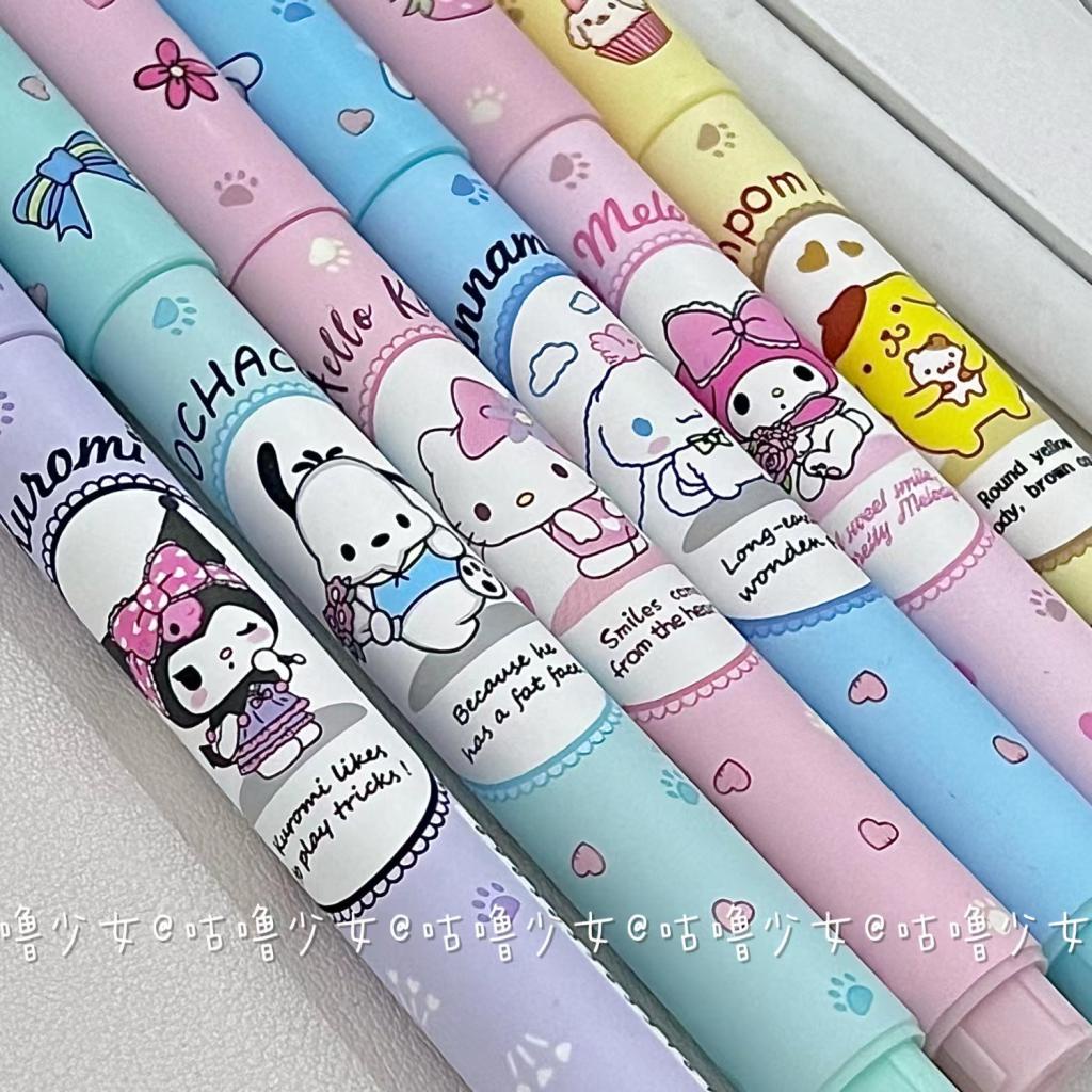 Set 6 Bút Đánh Dấu Hình Sanrio Đáng Yêu Cho Học Sinh