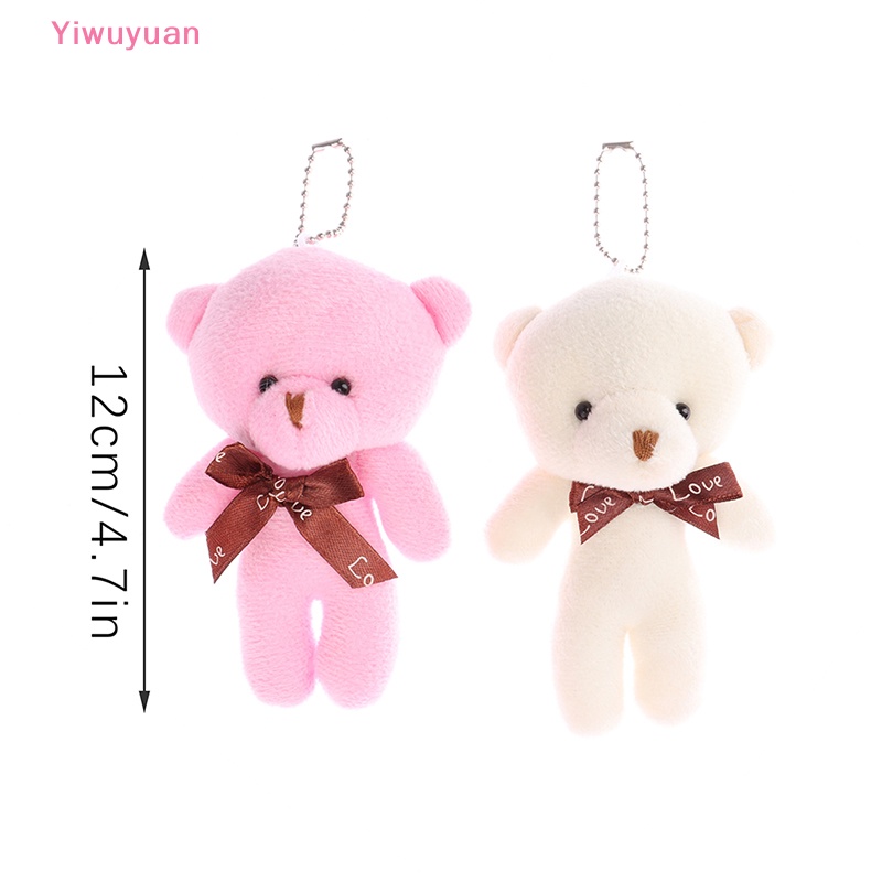 Bộ 10 Gấu Bông Mini 12cm Trang Trí Bó Hoa / Móc Khóa Mới