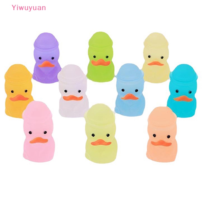 < Yiwuyuan > Bộ 5 Chú Vịt Mini Bằng Nhựa Phát Sáng Trong Bóng Tối Trang Trí Nhà Búp Bê