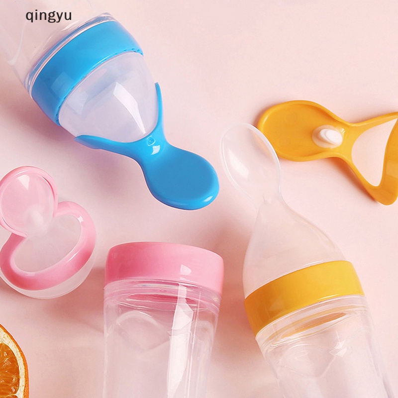 Bình Bóp Nhỏ Giọt Bằng Silicone Kèm Muỗng Dành Cho Trẻ Em