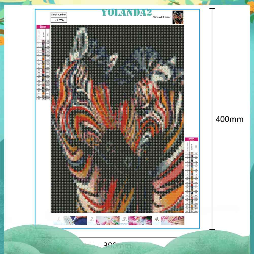 Tranh Đính Đá Kim Cương Toàn Bộ 5D DIY Hình Vẽ Ngựa Vằn