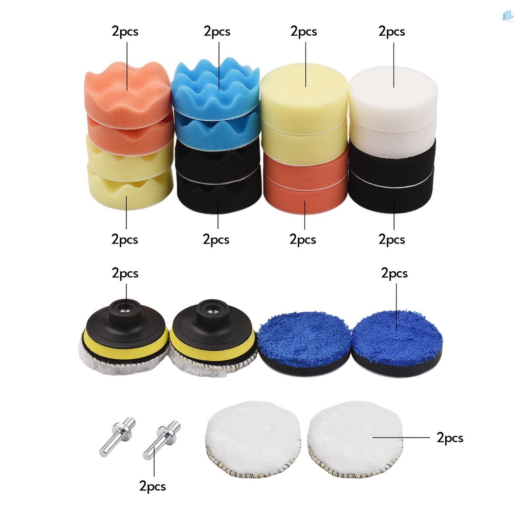 Bộ 24 Miếng Đệm Đánh Bóng 3 Inches s2mwvn Chuyên Dụng Cho Xe Hơi