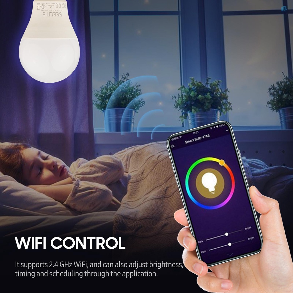 Bóng Đèn LED Thông Minh 2.4Ghz WiFi Điều Khiển Bằng Giọng Nói E27 E210-130V AC110-130V