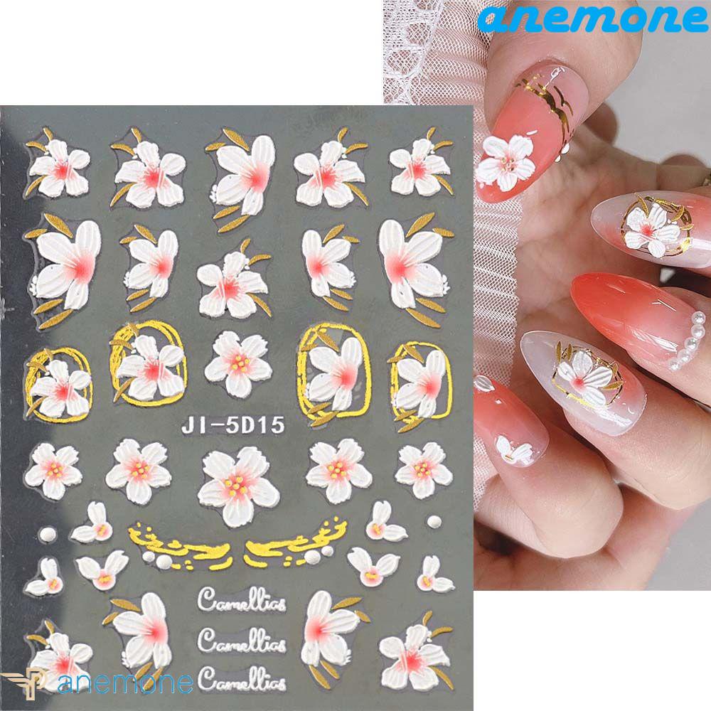 Miếng Dán Móng Tay Tự Dính Họa Tiết Hoa Lá / Chữ Tiếng Anh Thời Trang Cho Nữ