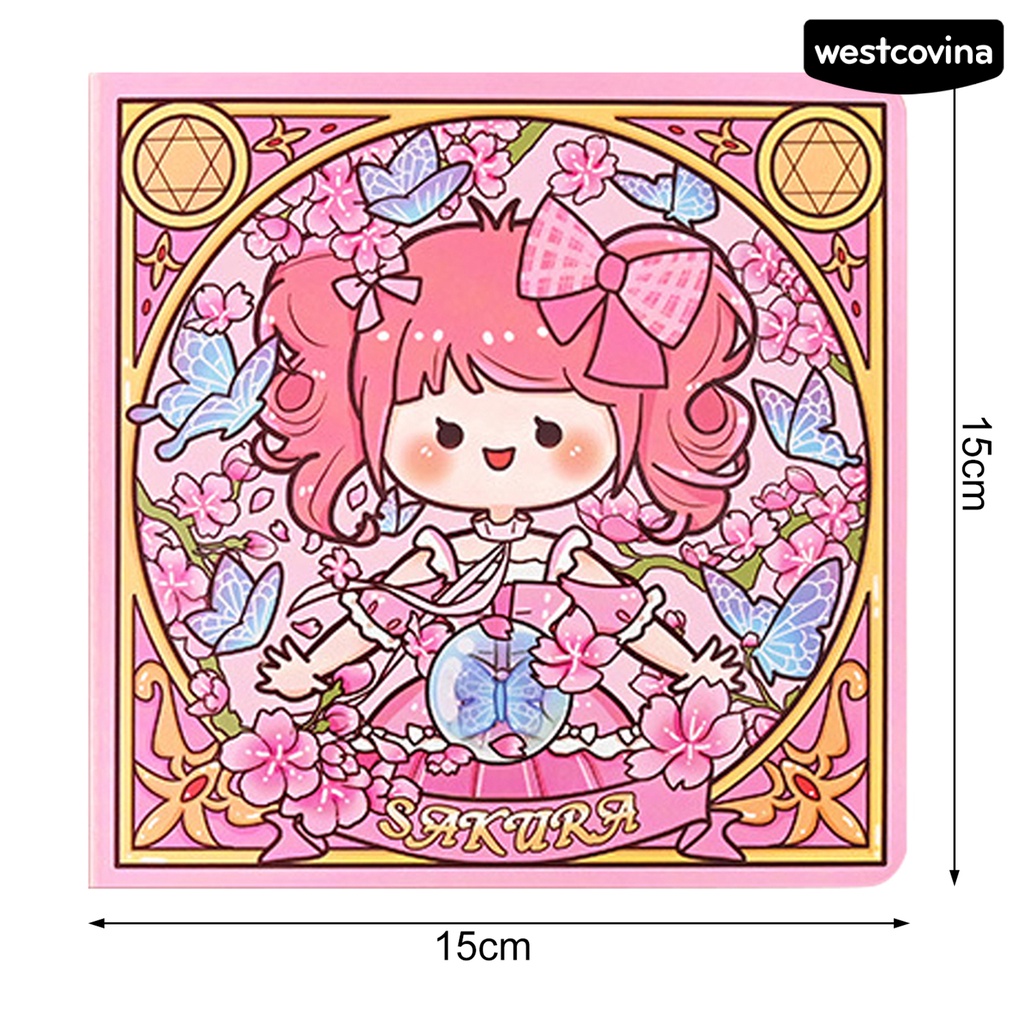 [COD]♪1 Bộ Sổ Tay Kèm Miếng Dán Đánh Dấu Trang Sách Hình Vuông Họa Tiết Hoa Hoạt Hình Nghệ Thuật