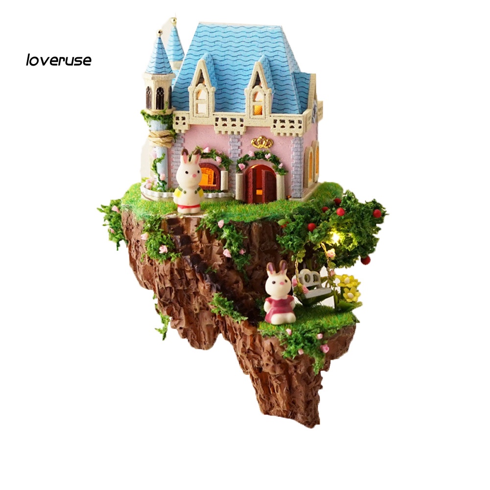 Nhà Búp Bê Mini Bằng Gỗ Có Nắp Chống Bụi DIY Ốp