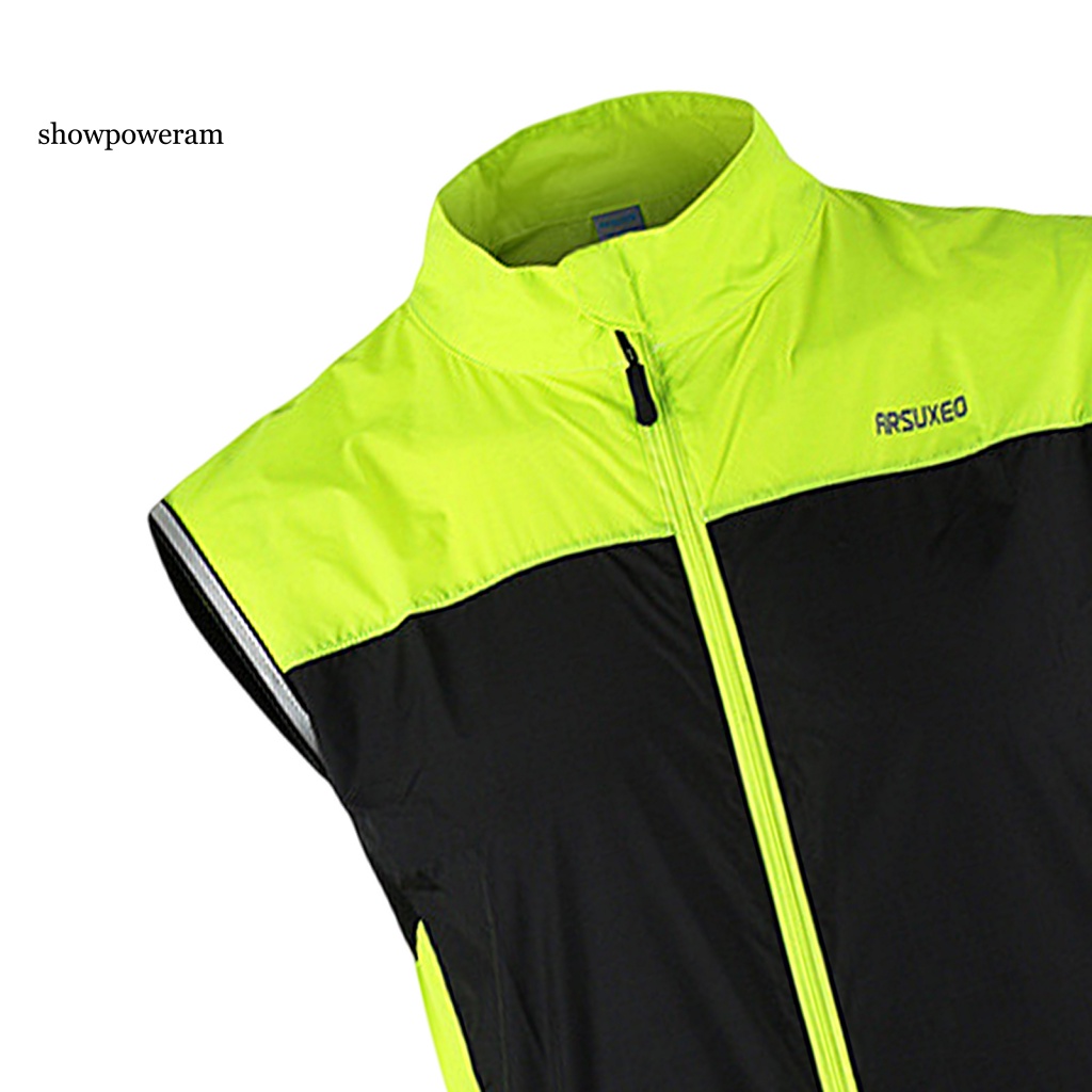 Áo Sát Nách Có Khóa Kéo Màu Sắc Tương Phản Thời Trang Chạy Bộ