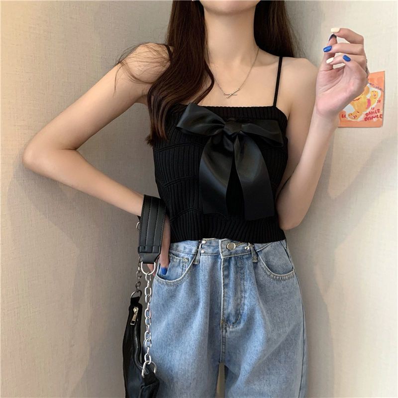 Áo Dệt Kim Quấn Ngực Thắt Nơ Dáng Ôm Gợi Cảm Thời Trang Mùa Hè Dành Cho Bạn Nữ
