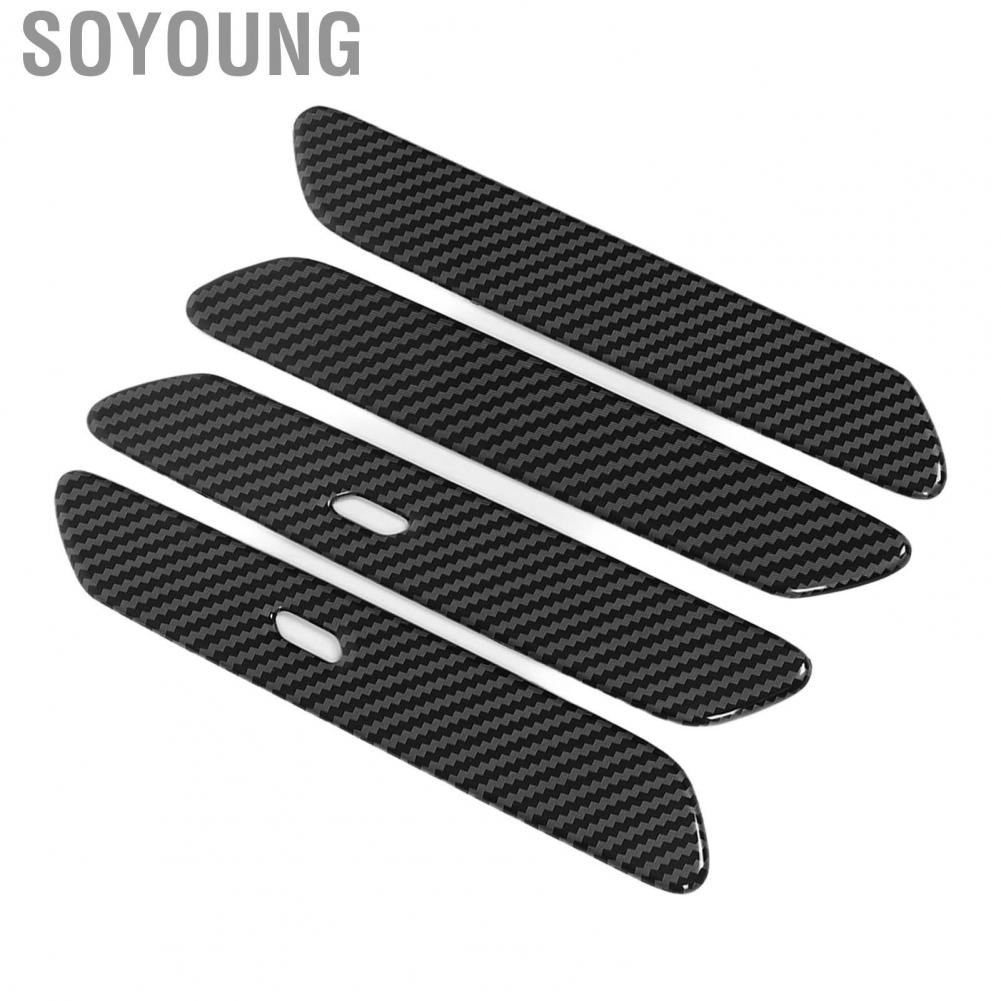 Soyoung Car Door Handle  Lightweight ABS Plastic Side Door Handle Cover Trim Carbon Fiber Style for Automotive