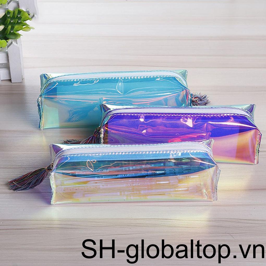 Túi Đựng Bút Bằng Da PU Lấp Lánh DIY Cho Nữ Ốp