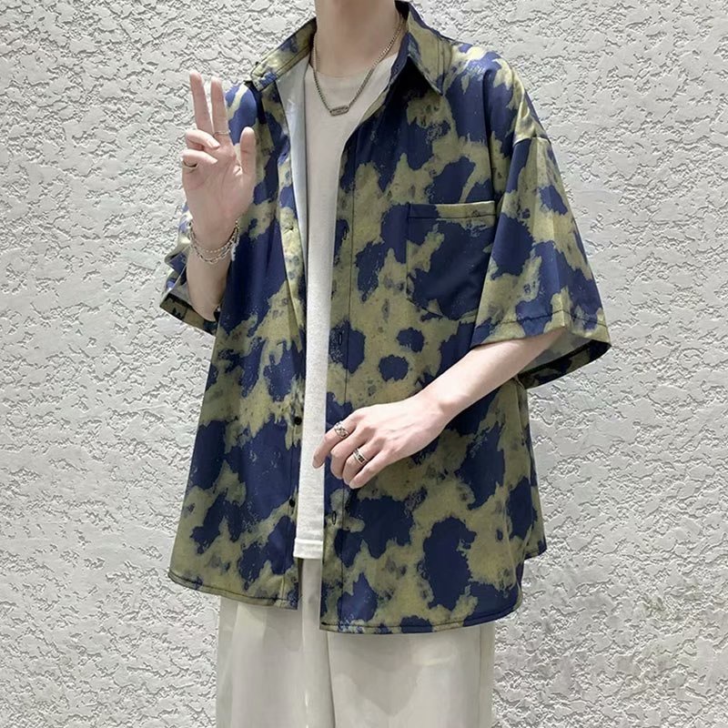 Áo Sơ Mi Tay Ngắn Nhuộm Màu Phong Cách Hong Kong Cổ Điển Thời Trang Cho Nữ