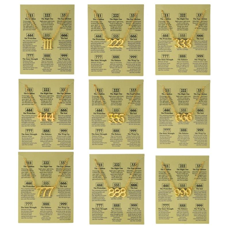 Flgo Vòng cổ Mặt Số Tiếng Anh Màu Vàng Kim Tối Giản