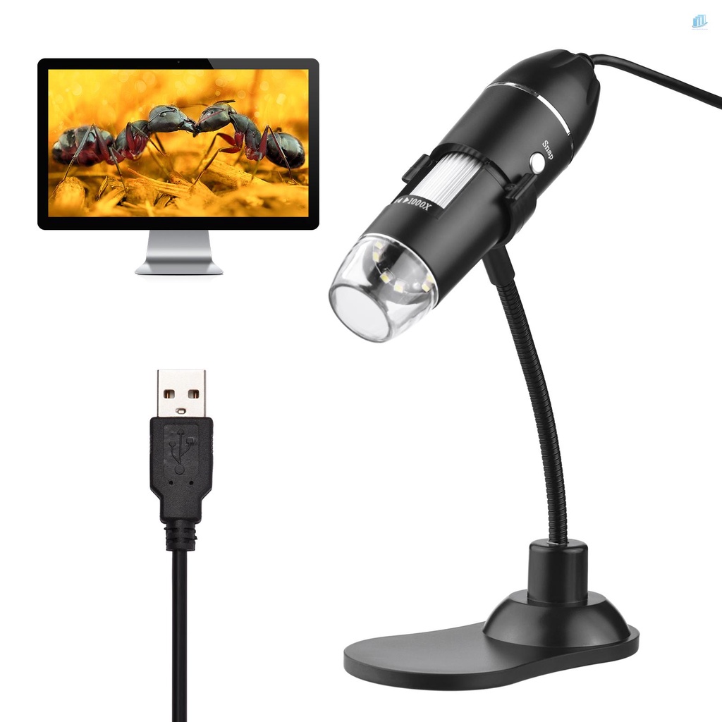 Kính Hiển Vi Kỹ Thuật Số USB Cầm Tay 1000X Kèm Giá Đỡ Cho Laptop