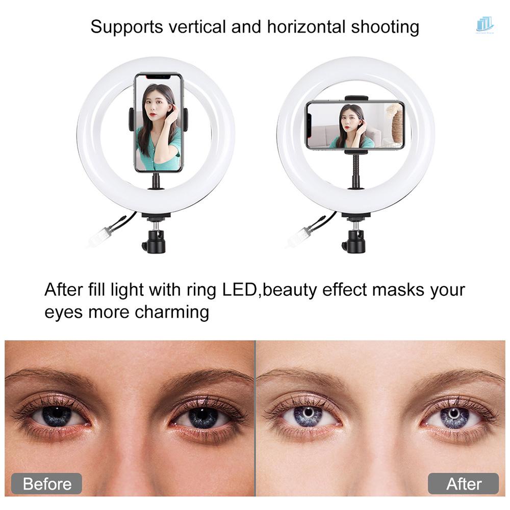 Bộ Vòng Đèn Led RGBW 7.9 Inch Có Thể Điều Chỉnh Độ Sáng Kèm Giá Đỡ Điện Thoại