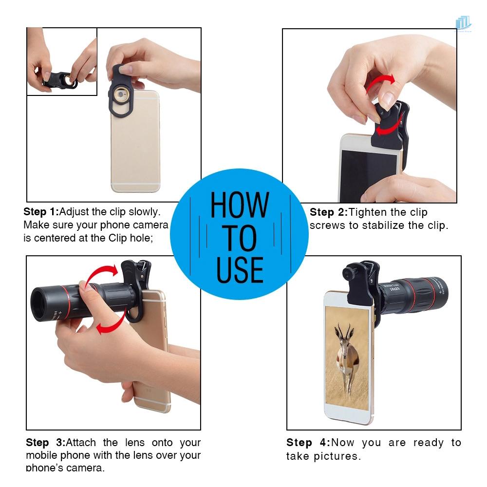 Ống Kính 4 Trong 1 APEXEL APL-T18Xbj5 Telephoto 4 Trong 1 Cho Điện Thoại 18X Lens 198° Ống Kính Fisheye Góc Rộng 0.63X Macro 15X Kèm Điều Khiển Từ Xa