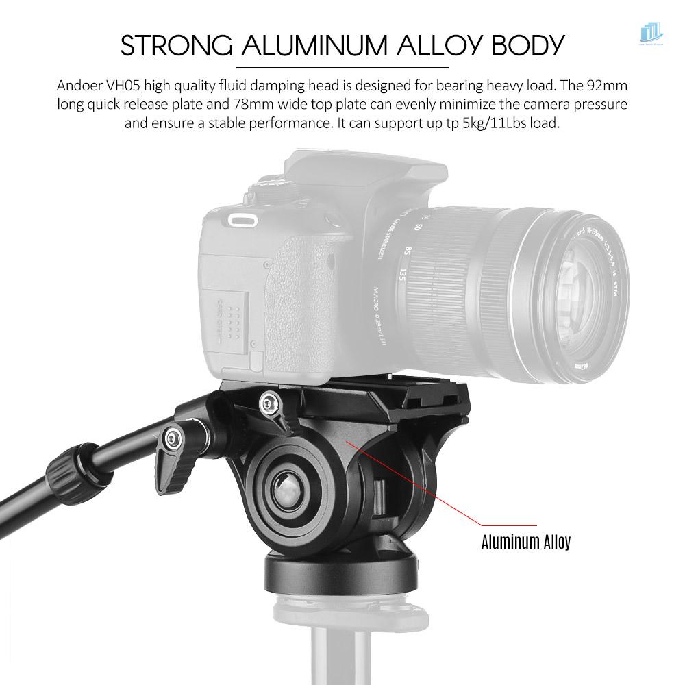 Đầu Nghiêng Tripod Bằng Hợp Kim Nhôm Hỗ Trợ 5kg / 11Lbs Cho Máy Quay Phim A7 Panoramic