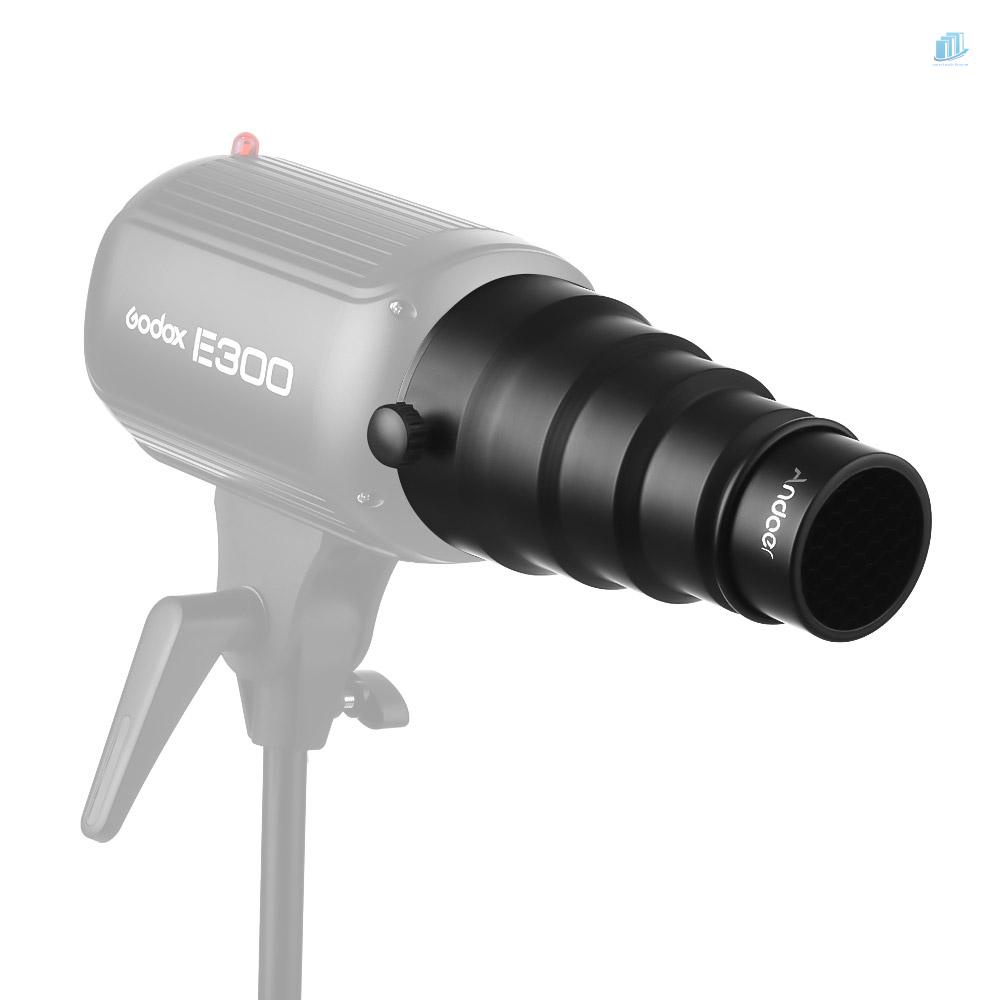 Bộ 5 Đèn Flash Andoer Mini 98mm Với Lưới Tổ Ong Lọc Màu Cho Neewer Andoer Godox 180W 250W 300W