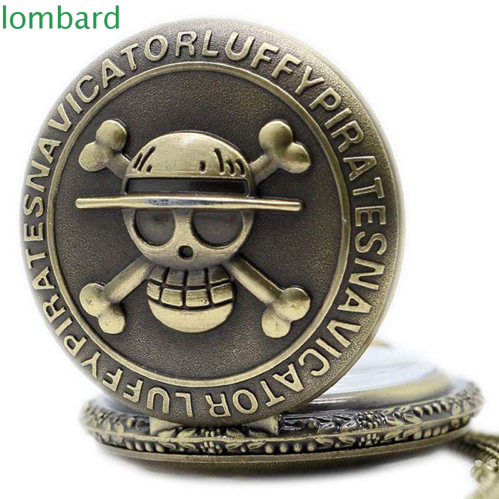 Đồng Hồ Quả Quýt Chạm Khắc Hình Đầu Lâu Luffy Phong Cách Steampunk
