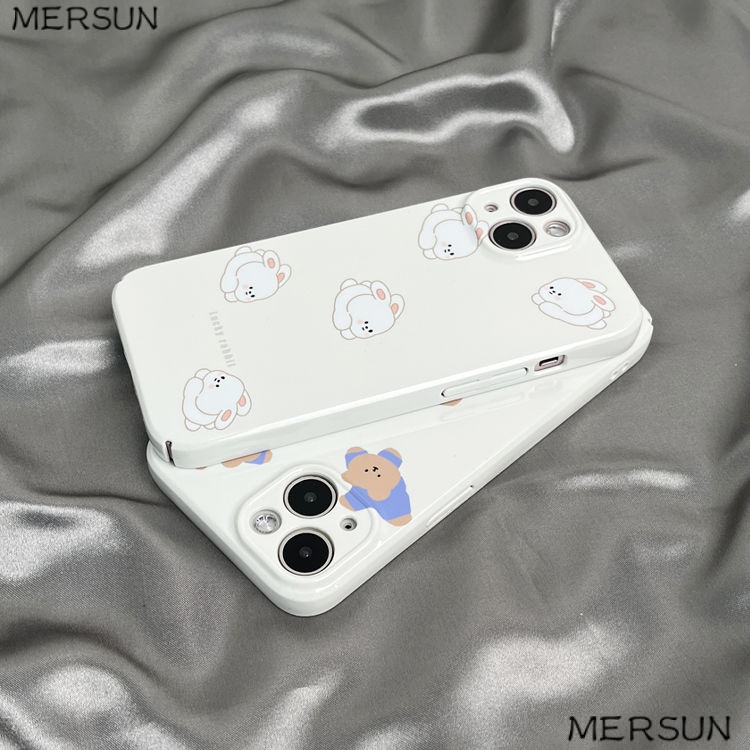 Ốp Điện Thoại Cứng In Hình Gấu Thỏ Cho Apple Iphone Xs 11 X plus 1413 14 L2F2
