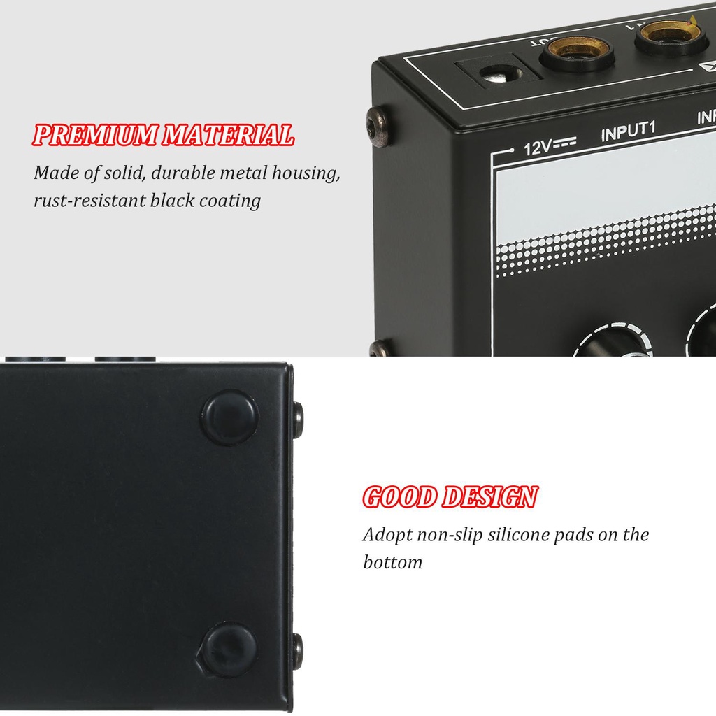 Máy Trộn Âm Thanh 4 Kênh MH400 Ultra Tiếng Ồn Thấp Với Đầu Vào 1 / 4-inch TS Điều Chỉnh Âm Lượng Cho Guitar Bass