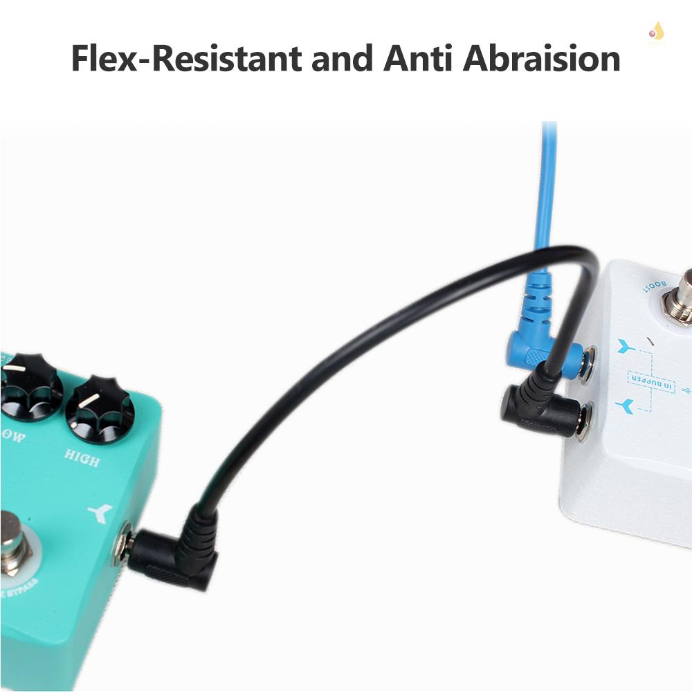 Bộ 6 Dây Cáp Phơ Đàn Guitar Nhiều Màu Dài 21cm Góc Phải 1 / 4 Inch