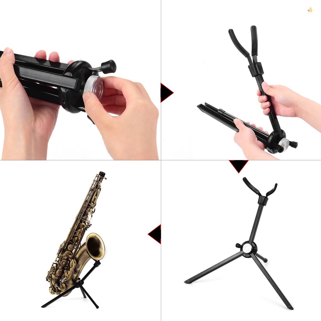 Giá Đỡ Kèn Saxophone Bằng Thép Không Gỉ Có Thể Gấp Gọn Kèm Túi Đựng Tiện Lợi