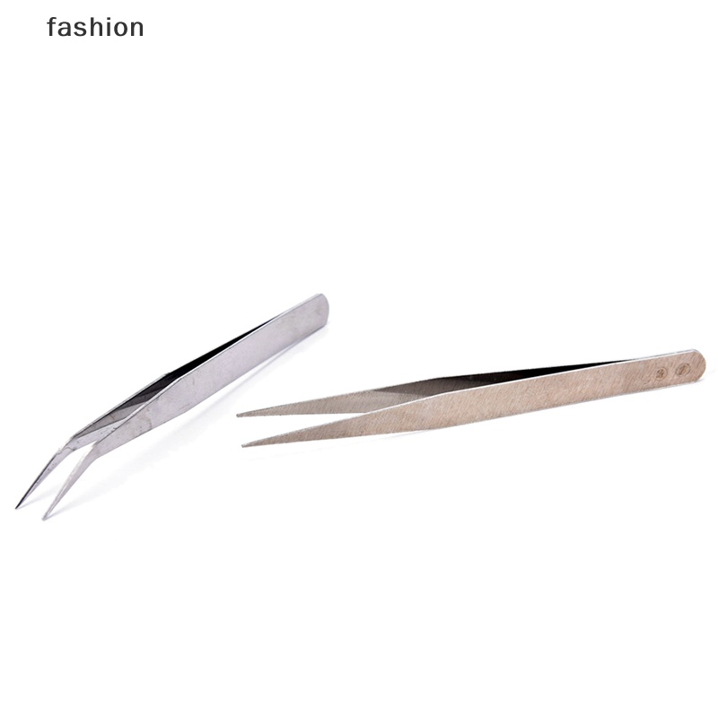 2pcs thép không gỉ thẳng khuỷu tay nhíp chắp vá móc Pick-up dụng cụ trang điểm VN