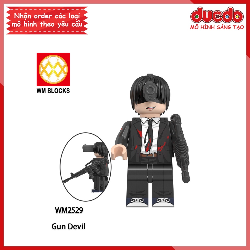 Minifigures nhân vật Quỷ Máy Cưa Chainsaw Man Denji Pochita - Đồ chơi Lắp ghép Xếp hình Mini Mô hình WM WM6159