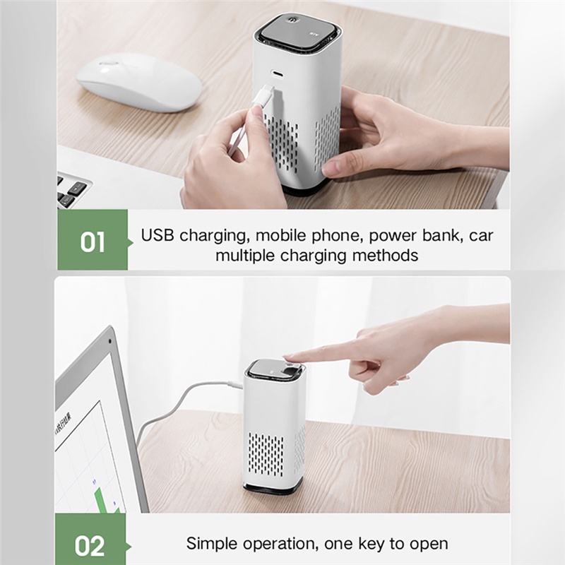Máy Lọc Không Khí Xe Hơi A1 Mini Ion Âm Loại Bỏ Khói Bụi Trang Sức Dùng Tại Nhà