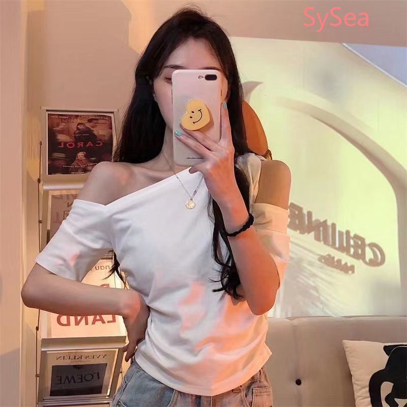 Áo Kiểu Ngắn Tay Trễ Vai Form Ôm Phong Cách Quyến Rũ