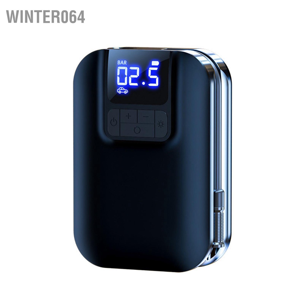 Winter064 Máy Bơm Hơi Lốp Xe Ô Tô Nhanh Bằng Điện Nén Khí Không Dây Di Động Có Đồng Hồ Đo Áp Suất Cho SUV Đạp