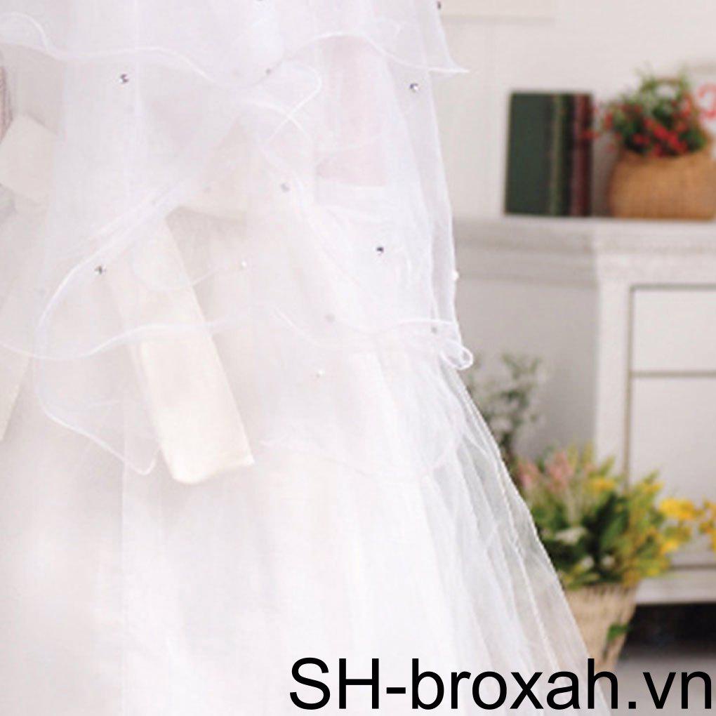 Băng Đô Cài Tóc Phối Mạng Che Mặt Đính Nơ Lưới Màu Trắng Thời Trang Dự Tiệc Cưới Cho Bé Gái
