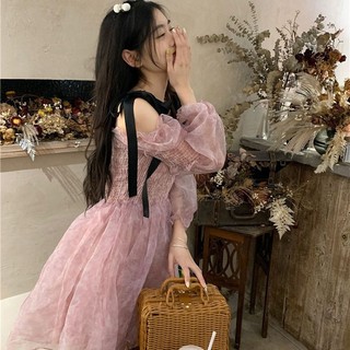 Beauty Váy Xếp Ly Phồng Tay Thắt Nơ Eo Thon Thiết Kế Váy Đầm Công Cháu Dành Cho Nữ [Hàng Oder]
