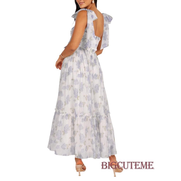 Đầm Hai Dây Dáng Chữ A Viền Bèo In Họa Tiết Hoa Thời Trang Mùa Hè Xinh Xắn Cho Nữ