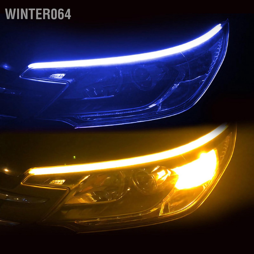 Winter064 Đèn Pha Ô Tô Dải Ánh Sáng 60Cm Hai Màu Chạy Nhan LED Dạng Ống