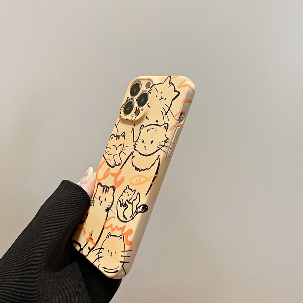Ốp Điện Thoại Cứng Hình Mèo Graffiti Feilin Cho Iphone 14pro Max 13 12 11x 14