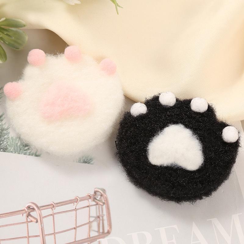 Kẹp Tóc Hình Chân Mèo Bằng Lông Nhung Dễ Thương Xinh Xắn Cho Bé Gái