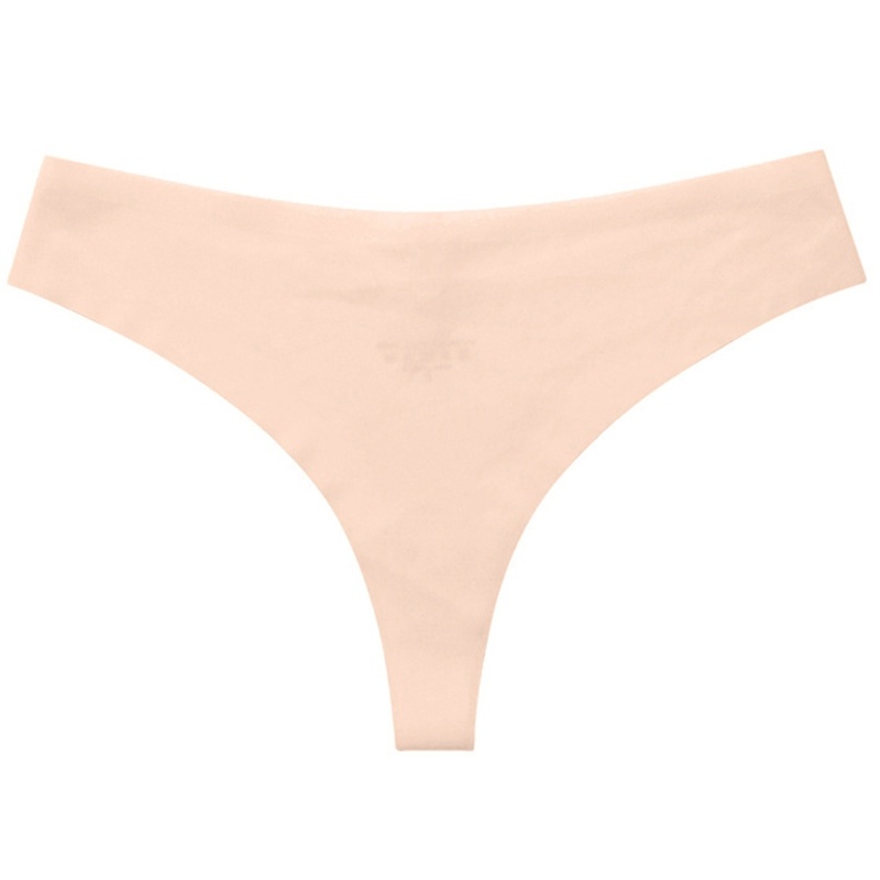 Quần Lót Lụa Lạnh Không Đường May Lưng Thấp Dáng Tròn Kim Loại Dành Cho Nữ