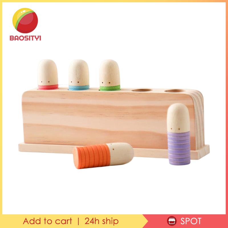 [Baosity1] Búp Bê Gỗ Màu Cầu Vồng Phân Loại Dành Cho Bé