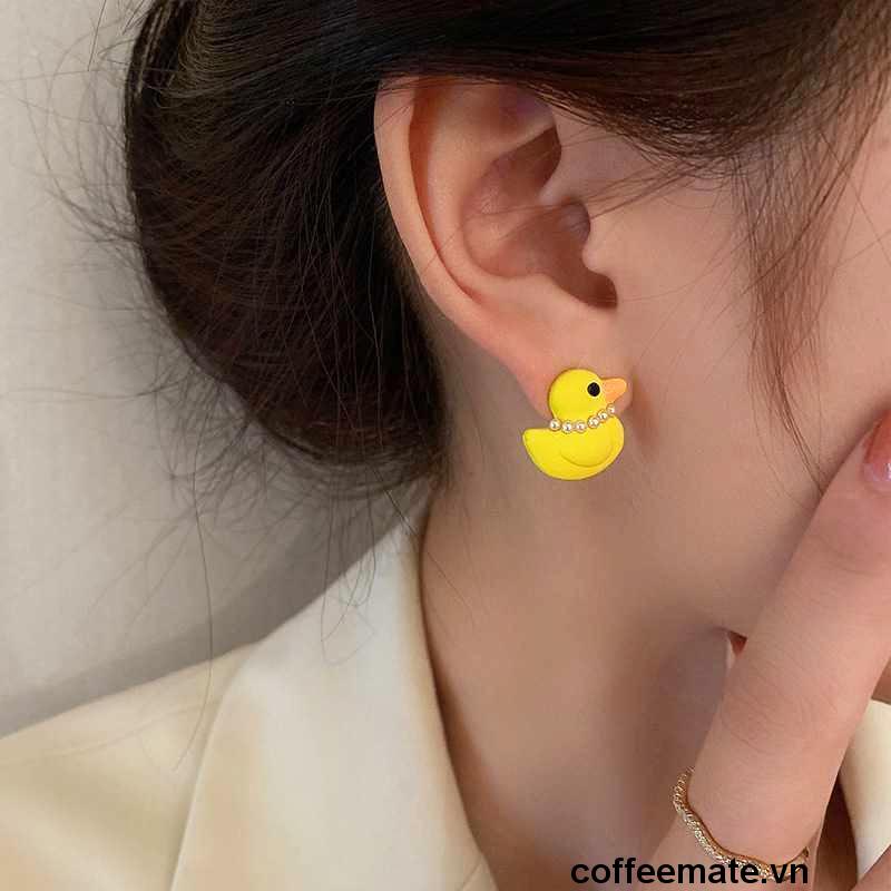 ⚡Bông Tai Mạ Bạc 925 Hình Con vịt Phong Cách Hàn Quốc Cho Nữ