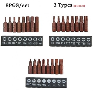 8 Pcs PH/Torx Star Screwdriver Bits 25mm Hex-Shank Security Magnetic Driver Bit