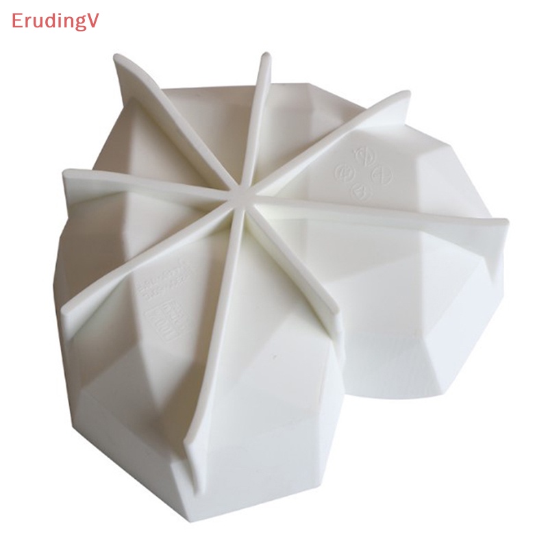 Khuôn Silicone Làm Bánh Mousse Tráng Miệng Hình Trái Tim Kim Cương 3D