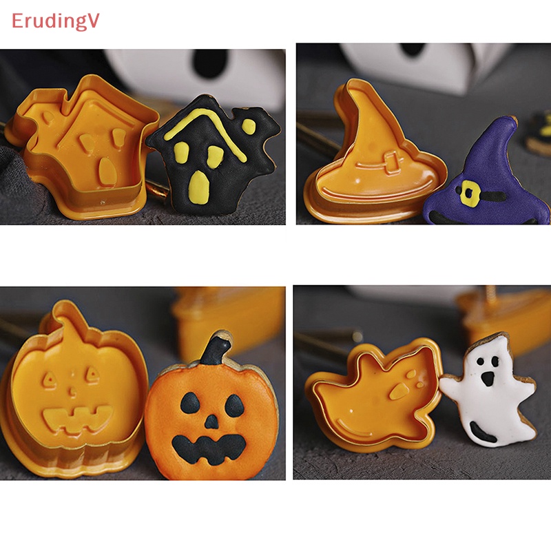 [ErudingV] Khuôn Nhựa Cắt Bánh Quy Chủ Đề Bí Ngô Ma Trang Trí Halloween [Mới]
