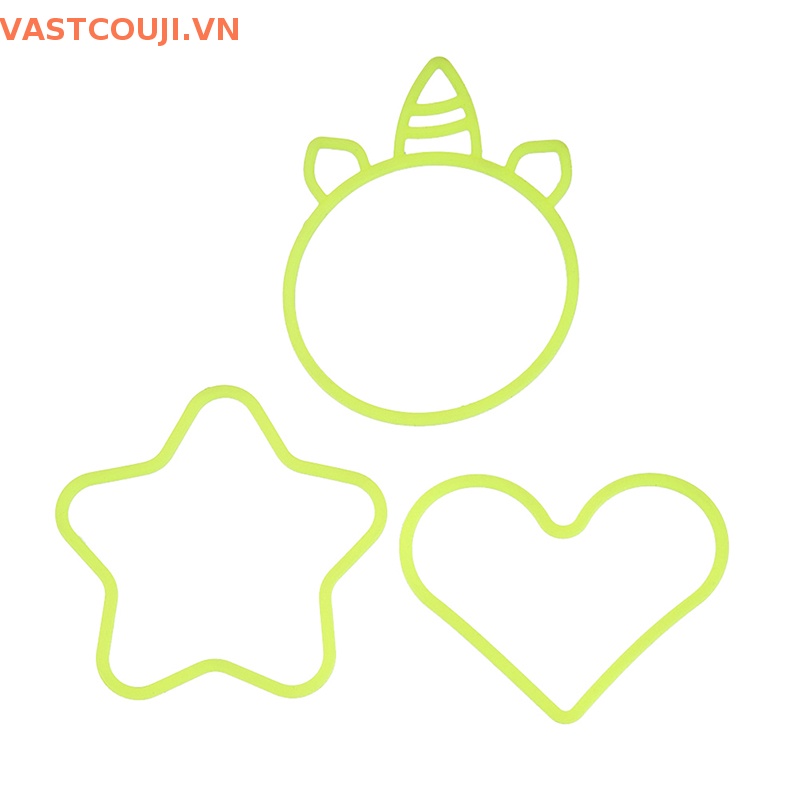 Bộ 3 Vòng Đeo Tay Silicon Màu Kẹo Họa Tiết Trái Tim Ngôi Sao Trái Tim Trang Trí Tiệc Tắm Cho Bé