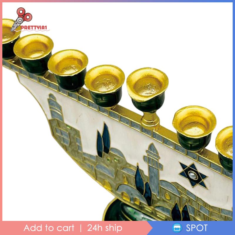 [Prettyia1] 9 Nhánh Nến Menorah Trang Trí Candelabras Mantel Hanukkah