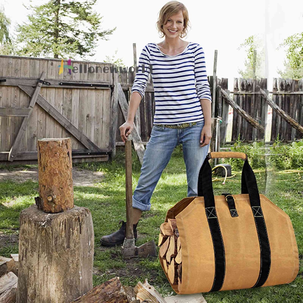 Túi Canvas Đựng Củi Gỗ Chống Rách Có Thể Gấp Gọn Tiện Lợi