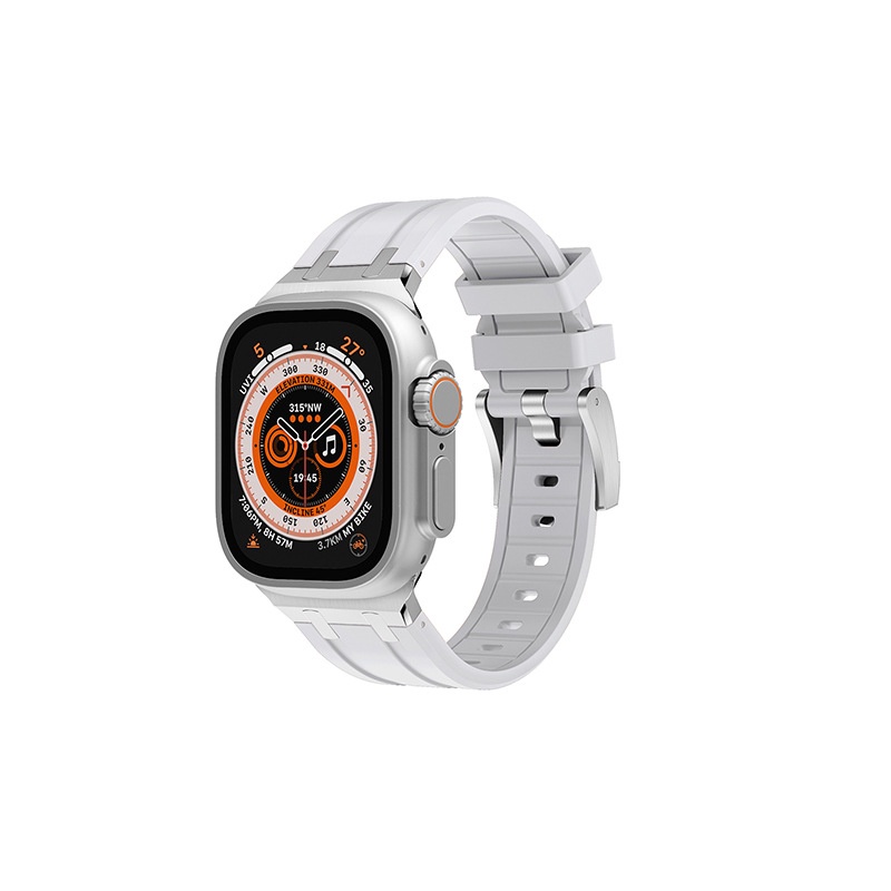 Dây Đeo Bằng Silicon + PC Sang Trọng Cho iWatch 8 7 6 5 4 3 Ultra 42mm 44mm 45mm 49mm